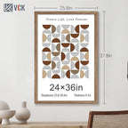 VCK 24x36 Poster Frame 5 Pack - Brown Walnut, Natural Textured Solid Wood Picture Frame, Wall Mounting Hanging