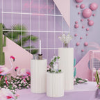 Cylinder Stands for Party,White Paper Display Stand,Reusable,Waterproof and Foldable Cylindrical Pedestal,Suitable for Event Scenes such as Parties and home Decoration,Bearing 660 Pounds
