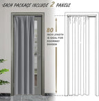 JIUZHEN Blackout Doorway Curtains 80 inch Length - 2 Panels Thermal Insulated Privacy Soundproof Rod Pocket Closet Door Curtains Room Divider for Bedroom,Office, 42 x 80 inches, Light Grey