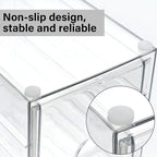 Prsildan Acrylic Drawer Makeup Organizer with 3 Drawers, Clear Stackable Storage for Baby Bottles, Craft, Jewelry & Hair Accessories, Multi-Use for Vanity, Countertop, Office Desk Organization