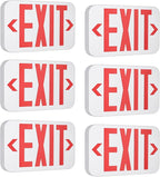 LIT-PaTH LED EXIT Sign, Emergency light with Double Face and Back Up Batteries- US Standard Red Letter Exit Lighting, UL 924 and CEC Qualified, 120-277 Voltage, 6-Pack