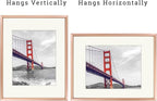 Frametory, 11x14 Metal Picture Frame with Mat for 8x10 Picture & Real Glass, Aluminum Photo Frame Collection (Rose Gold, 1 Pack)