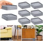 Bed Risers 1 inch, 2 inch, 3 inch, 4 inch Heavy Duty, Adjustable Furniture Riser for Table Desk Couch Sofa Chair Recliner Leg Frame Dorm, Stackable Bed Raisers Blocks (Grey 6 Pack, 1 inch)
