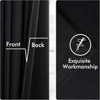MIULEE Velvet Curtains 84 Inches Long 2 Panels Set for Bedroom, Pinch Pleat Back Tab Luxury Halloween Thermal Insulated Living Room Darkening Drapes Pleated Blackout Window Curtains with Hooks, Black