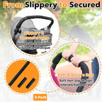 3 Pcs Universal Stroller Handlebar Cover (1 Pack18.7*6.1in & 2 Pcs 6.12*5.5in), Removable Wrap for Stroller Handle & Pushchair Armrest Protector Replacement,Toddler Pram Bumper Dustproof Handle Glove