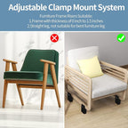 Bed Risers with Adjustable Screw Clamp, Fits Thickness of Furniture Frame from 0 to 1.5 Inch, Elevation in Heights 4" Heavy Duty Risers for Table Cabinet Dresser Support up to 5000lbs (4Pack, Beige)