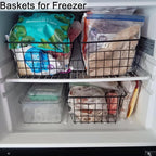 Wire Baskets for Organizing, 4 Pack Household Pantry Basket Black Metal Storage Bins Wire Storage Baskets Metal Baskets for for Home Office Kitchen, Bathroom