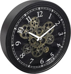 CLXEAST 15 Inch Real Moving Gear Wall Clock, Vintage Industrial Steampunk Metal Wall Clocks for Living Room Decor,Kitchen, Home Office,House Warming Gifts New Home
