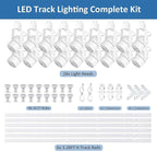 Dimmable LED GU10 White Track Lighting Kit with Replaceable GU10 Bulbs,18-Pack All-in-One Plug in 3CCT Ceiling Spotlights with 19.68FT Track Rails,Accent Lighting for Home,Store,Moblie Cart and Office