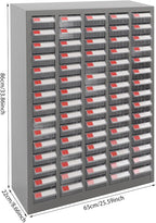 Drawer Storage Cabinet | Storage Cabinet Part Organization Shelves | Bolt and Nut Tool Storage Steel Cabinet | Hardware Organizer and Storage Organization | with Dividers and Labels (Clear)