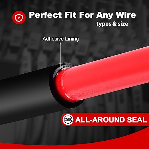 3/8" 65ft 3:1 Heat Shrink Tubing with Adhesive Lining - Marine Grade, Ideal for Home, Automotive, and Industrial Use - Black