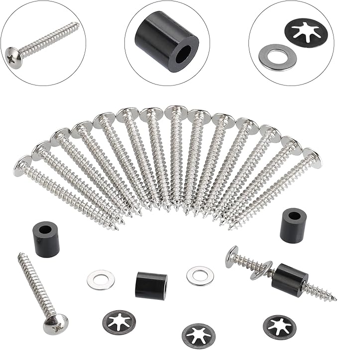 43 Set (172Pcs) Pegboard Mounting spacers and Screws Kit, Peg Boards Installation Hardware Accessories. Include Sturdy Screws, Spacers,Washers and Lock Clips for 1/8 Inch and 1/4 Inch Pegboard