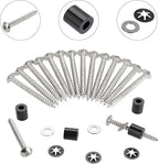 43 Set (172Pcs) Pegboard Mounting spacers and Screws Kit, Peg Boards Installation Hardware Accessories. Include Sturdy Screws, Spacers,Washers and Lock Clips for 1/8 Inch and 1/4 Inch Pegboard