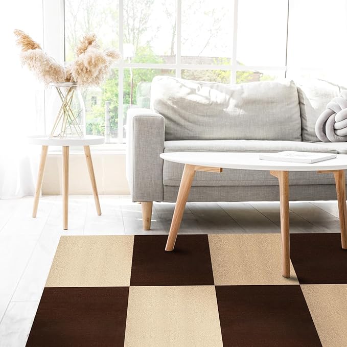 Peel and Stick Carpet Squares 24" x 24", Self Adhesive Non-Slip Carpet Tiles, Peel and Stick Soft Padded Carpet Tiles for Kitchen Bedrooms Indoor Outdoor(10 Tiles/40 sq ft)
