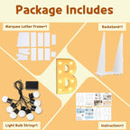 imprsv 3FT Marquee Letters, Mosaic Light Up Letters for Birthday Baby Shower Wedding Engagement Party Backdrop Decor, Large Marquee B for Party Decorations