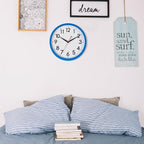 AKCISOT Wall Clock 10 Inch Silent Non-Ticking Modern Clocks Battery Operated - Analog Classic for Office, Home, Bathroom, Kitchen, Bedroom, School, Living Room(Blue)