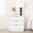 Prepac Simply Modern Nightstand Bedside Table, White Nightstand for Bedroom, End Table with 3 Drawers 26.5" W x 26.75" H x 16" D