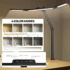 Honeywell HJ3 Wide LED Desk Lamp with Clamp, 22W Full-Spectrum Eye-Caring Light Bar, 4 Modes, Stepless Dimming, Adjustable Arm for Home Office, Large Desks & Dual Monitors