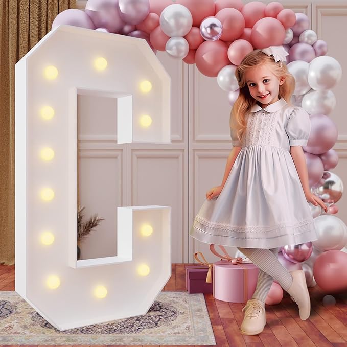 imprsv 4FT Marquee Light Up Letters for Birthday Party Decorations Large Marquee Letters for Wedding Event Bridal Shower Engagement Anniversarty Party Decor,Letter C