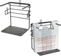 Sieral 2 pack Plastic Grocery Bag Holder Stand Chrome T Shirt Rack Fits 11½''W x 6''D x 21''H, plastic bag holder for Kitchen, Retail, Grocery, Shopping, Restaurant, 10.5''W x 13''L x 13.5''H(Black)
