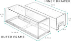 Sorbus Small Wide Clear Stackable Storage Drawers – 4-Pack Plastic Organizer Bins with Handles – Stackable Pull-Out Storage Drawers for Closet, Pantry, Office, Bathroom, Craft, and Toy Organization