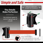 DuraSteel Wall Mount Crowd Control Retractable Belt Barrier - 9.2 Ft Red Retractables Barrier Belt, Crowd Control Barriers Do Not Enter Line Dividers for Crowds NOT Stanchions with Retractable Belts
