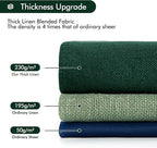 MIULEE Non-See-Through Privacy Linen Curtains 2 Panels, Christmas Emerald Green Light Filtering Window Curtains Textured Back Tab Semi Sheer Drapes for Bedroom Living Room, 52 x 84 Inches Long