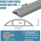 Floor Cord Covers for Wires 20FT Cable Hider Wire Cover Self Adhesive Cord Hider Floor for Offices, Homes, Workshops, Warehouses Cable Cavity 0.39" W x 0.27" H