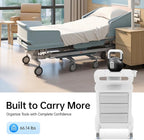 3 Tiers Beauty Storage Cart with Abs Material, 66lbs Portable Mobile Trolley Cart with 4 Silent Wheels, Lab Rolling Carts for Barber Stores, Hospitals