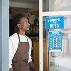 Open Closed Signs Business Hours Sign Set for Window Door Open Signs for Business Hour Closed Open Flip Sign Store Resturant Bar Blue