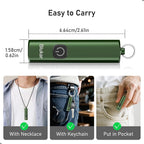 Blukar Rechargeable EDC Flashlight, Mini Keychain Flash Light with 3 Lighting Modes, Memory Function, Waterproof, Compact and Portable Pocket Light for Everyday Carry, Emergency,Camping-Dark Green