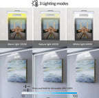 MIOBLUE Wireless Picture Light with Remote, Rechargeable Battery Art Display Light with Remote Control, Dimmable/Timer Off Painting Light, 3 Lighting Modes Full Metal Dartboard Lights (Silver-1Pack)