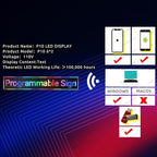 XSGD P10 Scrolling LED Sign WiFi Programmable LED Display, Outdoor IP65 Waterproof Digital Message Display Board, Customizable Neon Sign Open Signs for Business Advertising Store Restaurants 77"X14"