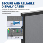 Weatherproof Enclosed Bulletin Board 44x32 Inch, Lockable Wall-Mounted Outdoor Grey Felt Noticeboard, Aluminum Frame Weather-Resistant Display Case for Office, School, Community