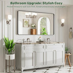 55X30 Black Bathroom Mirror for Over Sink, Metal Framed Vanity Mirror Wall Mounted, Rectangle Mirror for Bedroom Living Room Restroom Entryway, Anti-Rust, HD Tempered Glass