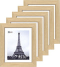 VCK 8x10 Oak Wood Frame for Picture, Natural Solid Wood Photo Frames 5 Pack, Wall Gallery Frame