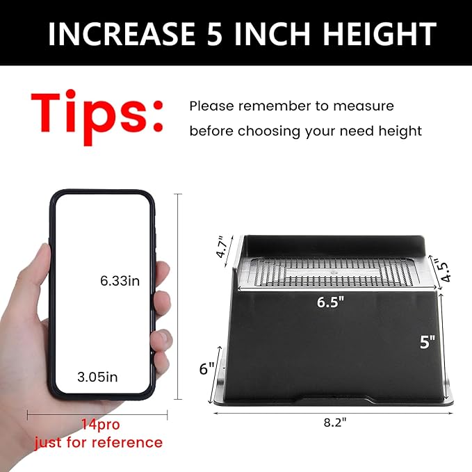 Bed Risers 5 Inch Heavy Duty, Oversized Furnitures Risers 5 inch Support 6000 lbs, Bed Table Rising Blocks, Fits for Couch, Sofa, Chair, Furniture Lifts (Black 6 Pack, 5 inch)