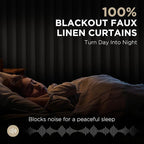 Joydeco Pinch Pleated Curtains - 100% Blackout for Bedroom, Light Grey Linen Curtains 40" W x 108" L, Thermal Insulated 2 Panels Light Blocking Drapes, Back Tabs for Living Room
