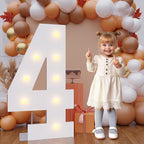 Bugame 3FT Marquee Numbers, Large Light Up Numbers for 4th 40th Birthday Decorations Warm Light for Anniversary Party Decor, Number 4