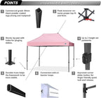 ABCCANOPY Patio Pop Up Canopy Tent 10x15 Commercial-Series (Pink)