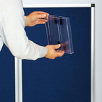 6 Portable Display Panel System, 82.6" H x 70.8" W Trade Show Presentation Board, Folding 6 Show Panels Exhibition Boards 6 Single Sided Panels Blue Hook & Loop-Receptive Fabric