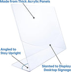 Mammoth DuraClear Acrylic Sign Holders 8.5 x 11 - Extra Thick and Durable Desktop Paper Sign Holders - Perfect for Retail and Booth Display Supplies - 3 Pack, Landscape