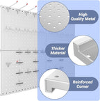 WALMANN 4-Pack 12"x16" Metal Pegboard Panels for Garage, Tool Organizer Pegboard for Pegboard Hooks - Compatible with 1/8" & 1/4" Hooks(Grey)