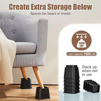 Bed Riser/Furniture Lift Bed/Bed risers/Furniture Lifter/Table risers/Frame Risers Create Under Bed Storage Heavy Duty for Furniture Height Adjustment (Black 6 Pack, 8 Inch)