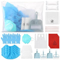 39 Pcs 2 Pack Bodily Fluid Clean up Pack Vomit Spill Cleaning Kit with Absorbent Powder Gloves Bags Tools for Restaurant Office Retirement Home
