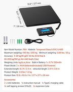 VEVOR Digital Postal Scale, 0.35 oz/3.5 oz Dual Accuracy, 440 lbs Commercial Weight Scale with Hold/Tare Function & LCD Display, Fit for Packages, Postage, Luggage, Battery & Charging Cable Included