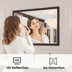 Amorho Bathroom Mirror Black, 50x36 Inch Thick Metal Framed Wall Mirrors, Suitable or Bedroom, Living Room, Entryway, Rectangle Wall-Mounted Mirrors(Horizontal/Vertical).