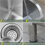 Floor Mop Sink With Drainage/Strainer,stainless steel utility sink,304 Stainless Steel,for Laundry Room,Kitchen, Restaurant, Garages (23.6"L x 16.1"W x 21.6"H)