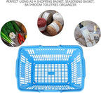 Uonlytech Thickened Plastic Storage Basket with Double Handles Handles Grocery Basket for Supermarket Shopping and Household Organizing