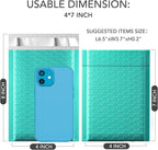 GSSSUSA Bubble Mailers 4x8 Inch 50 Pack Padded Envelopes Usable Size 4x7 Inch Shipping Envelopes Self Seal Small Packaging Shipping Bags for Mailing Jewelry, Small Business, Teal